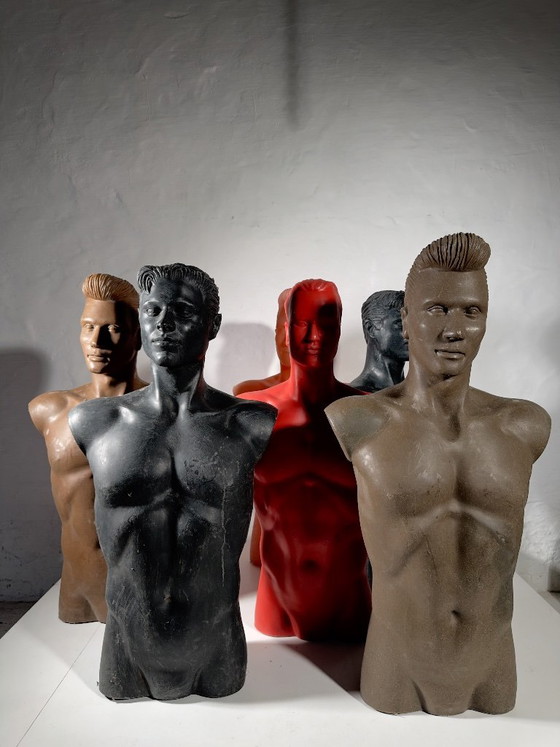 Bustos de maniquíes masculinos de tamaño natural de los años 80, Dressboys – Objetos decorativos, Plastic (photo 3 of 14)