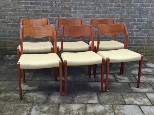 6 sedie Niels Otto Moller, modello 71
