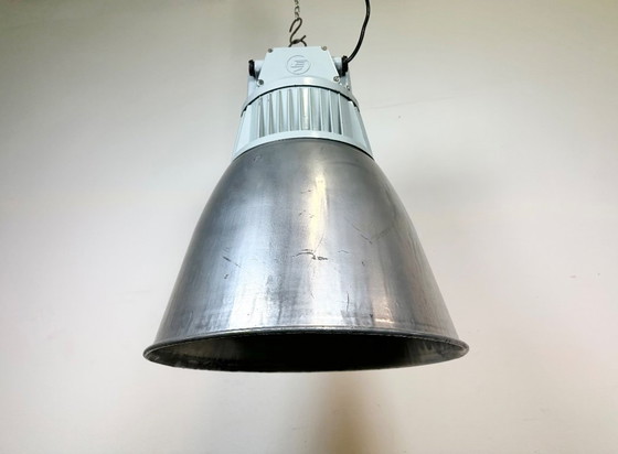 Image 1 of Vintage Silver Industrial Factory Pendant Lamp from Elektrosvit, 1960s