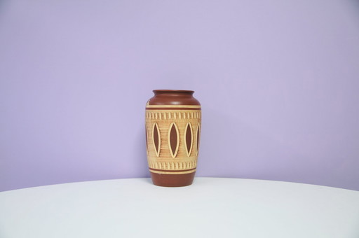 bruin & beige West Germany vaas