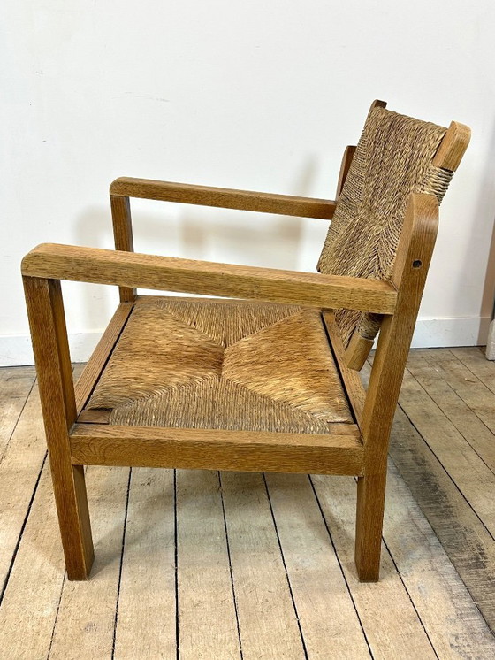 Image 1 of Brutalist oak armchair, 1950s