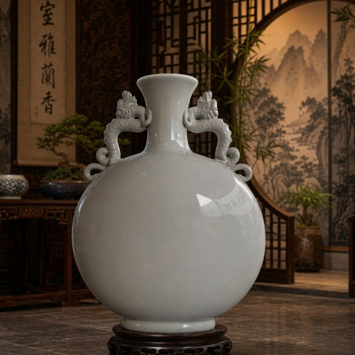Zeer grote Chinese witte moonvase ruim 60cm
