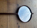 Specchio a mano e calzascarpe in legno, stile scandinavo, vintage anni '70