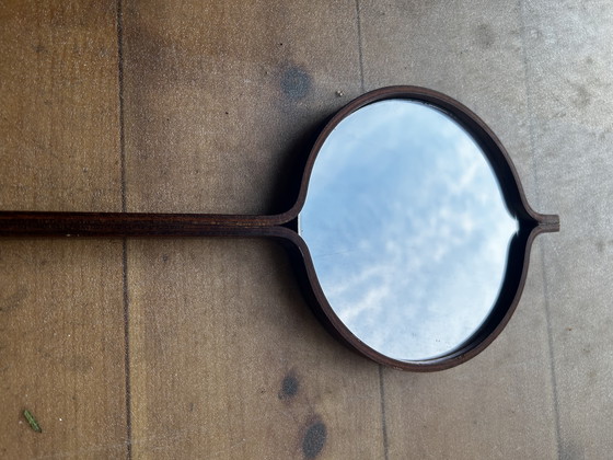 Image 1 of Handspiegel und Schuhanzieher aus Holz, skandinavischer Stil, 70er Vintage