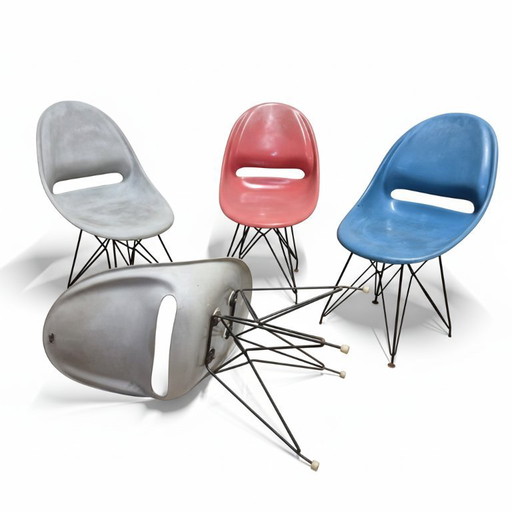 Ensemble de 4 chaises Navratil de Vertex, années 1960, Tchécoslovaquie