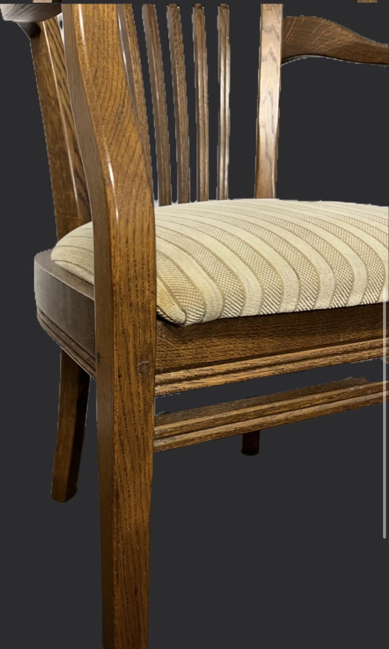 Image 1 of 4 Bannink jugendstil eiken eetkamer armstoelen 