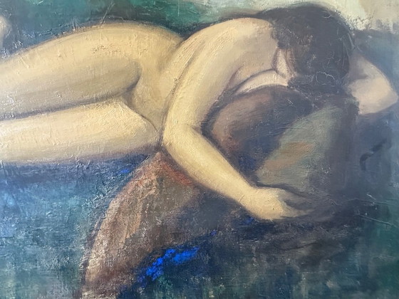 Antique painting, oil on canvas, signed Michel DUTRIEU (1910-1993) – Art, Wood (photo 14 of 15)
