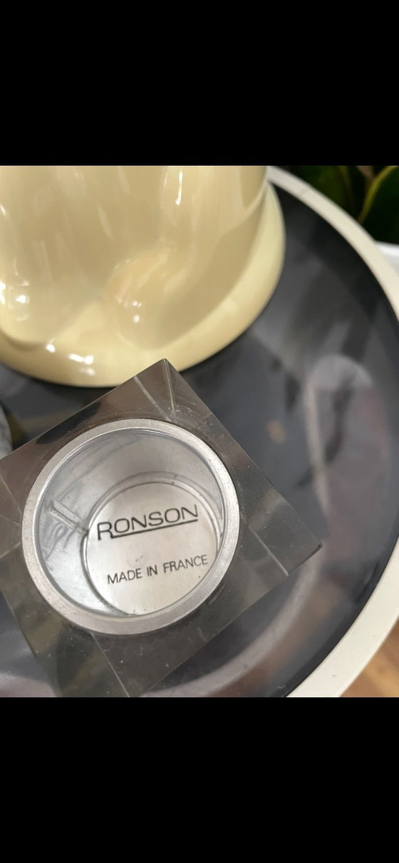 Image 1 of Encendedor de mesa Ronson "Cube" – Plexiglás y cromo – Estilo espacial – Francia, 1970