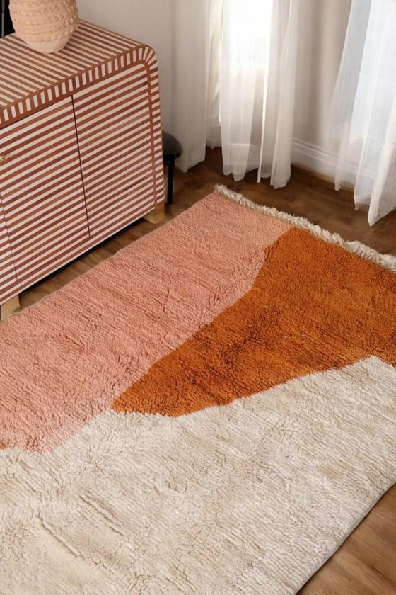 Image 1 of Traditioneel handgemaakt Berberkleed met kleurrijke patronen, 200x300 cm