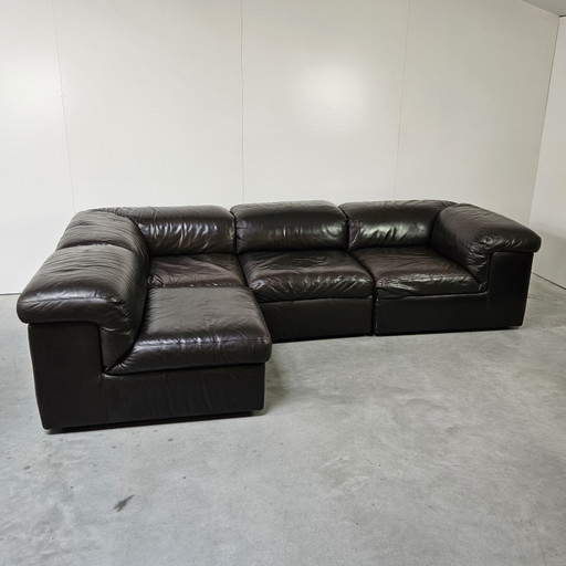 Canapé modulaire vintage en cuir, Jeep Durlet