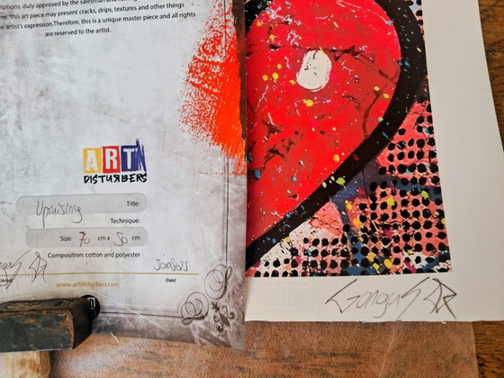 Image 1 of GONGAS - Upraising - Lithographie d'artiste encadrée