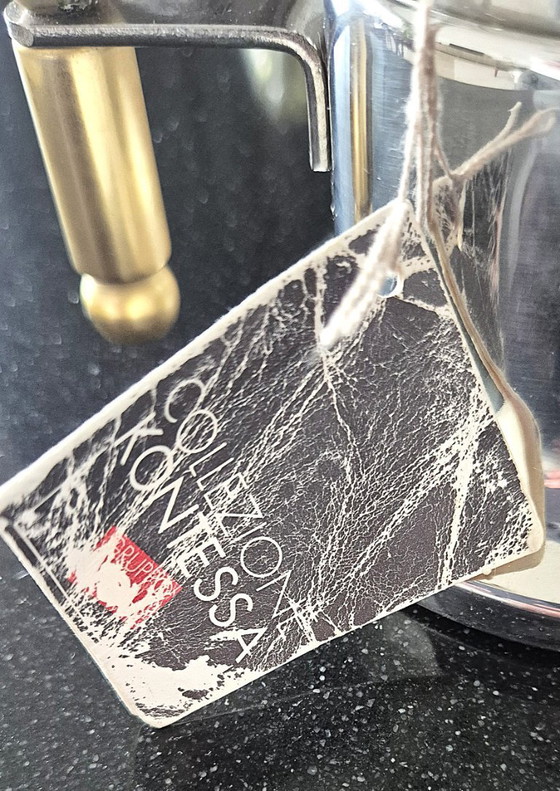 Image 1 of Italian Kontessa Vintage Coffee Set - Stainless Steel & Gold Finish