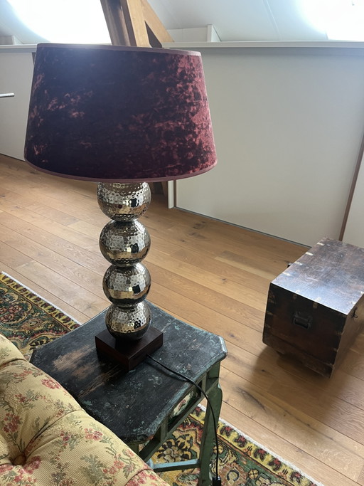 Set of 2 table lamps with velvet shades