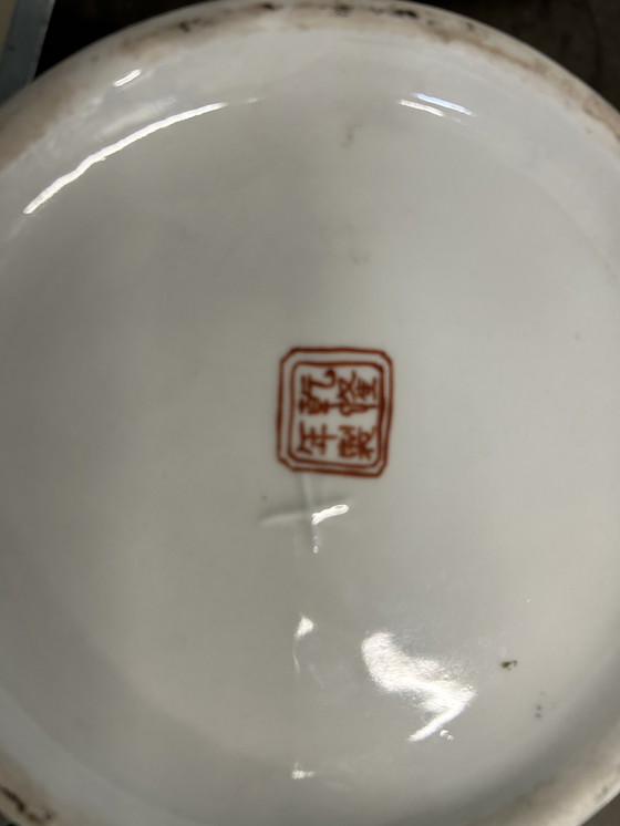 Image 1 of Paar grote chinese gemberpotten Famille Rose 32cm