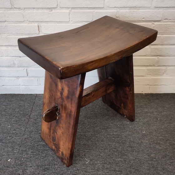 Japandi style solid wood stool (photo 4 of 11)