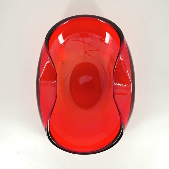 Large Murano art glass bowl, ruby ​​red – 30.5 cm – 3 kg – Vintage Art Glass – Vases (photo 4 of 15)