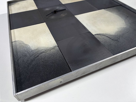 Image 1 of Horloge Murale XL • Otto Louis • Métal/Pierre/Bois • 50 cm x 50 cm • 1975 