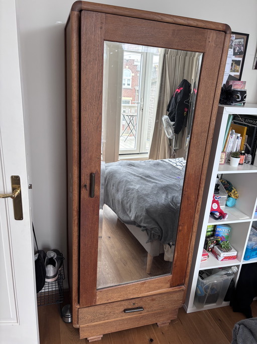 Teakhouten kast met spiegel
