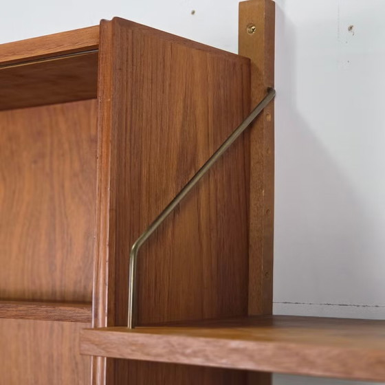Vintage 60s Danish teak modular shelving unit Mid Century, Wood, Brown, Mid Century Modern (photo 9 of 22)