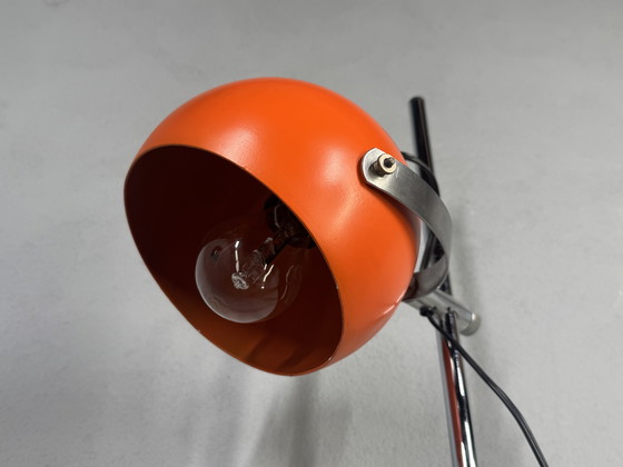 Image 1 of Vintage oranje vloerlamp in space age stijl