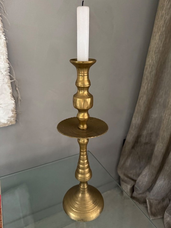 Image 1 of Zwaar koperen Handegemaakte Marokkaanse Kandelaar Bohemian Marrakech 