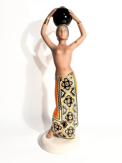 Art Deco Ceramic Sculpture "Dihula" by C.I.A. Manna, 1940s – beeldhouwkunst