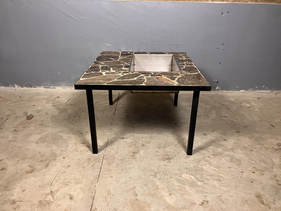 Image 1 of Brutalist coffee table side table slate planter