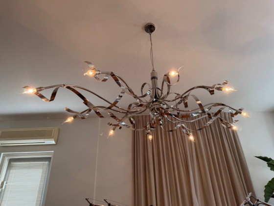 Image 1 of 2x Lampe à suspension à 10 bras Jacco Maris Ruban Plié – Chrome