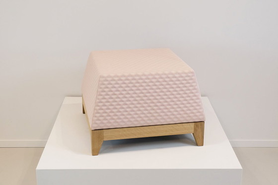 Image 1 of Bogaerts Oblique pouf in 3d pink Cubic fabric by Gabriel