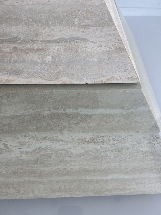 Image 1 of Vintage travertine pyramid coffee table