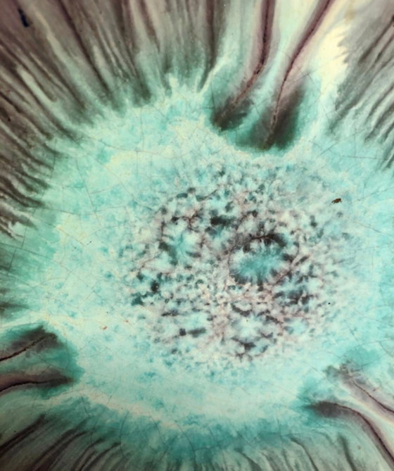 Image 1 of Vintage Schlossberg Keramik West Germany Bowl - Fat Lava Era - Turquoise & Brown -Mid Century Modern