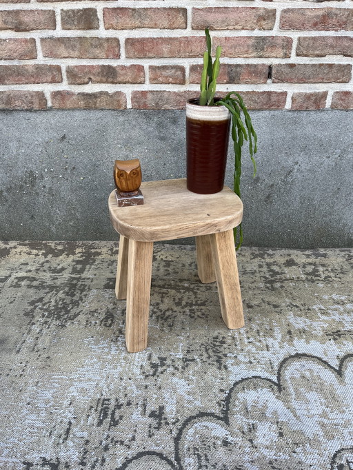 Vintage oak plant table side table