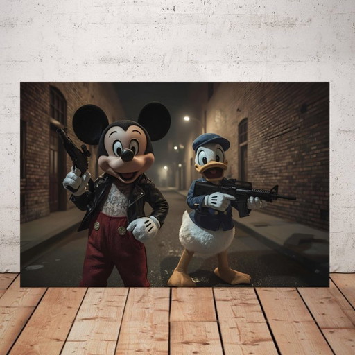 Photo printed on plexiglass / Mickey and Donald in the Bronx