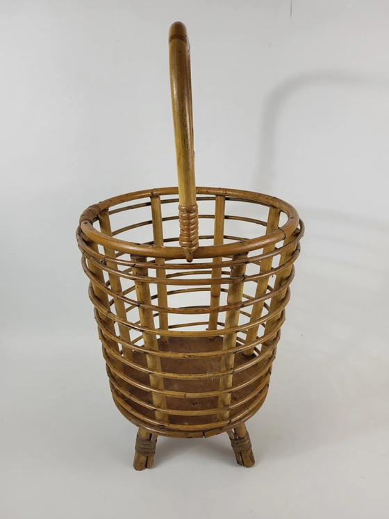 Rattan basket 60s – Decorative Objects, Wicker, Vintage (photo 3 of 6)
