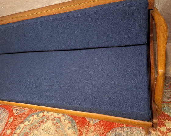 Image 1 of Sofá cama convertible danés de teca con compartimento para el respaldo, década de 1960