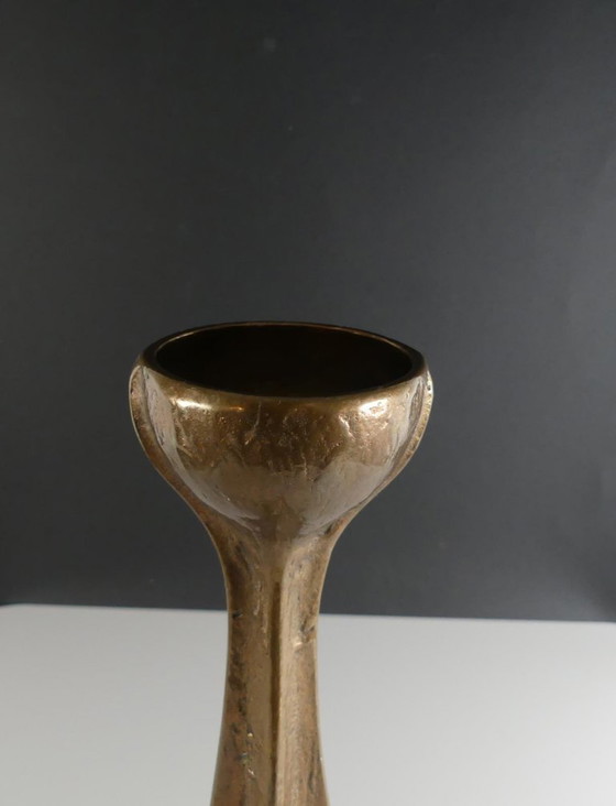 Image 1 of Brutalist bronze chandelier by Harjes, 1960s