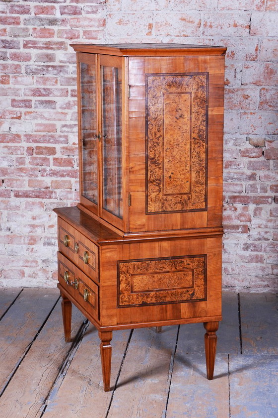 Restauriertes Empire-Sideboard, Kirschholz, wiederbelebter polnischer, tschechischer Stil, 1790er Jahre (photo 30 of 40)