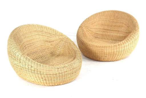 Set van 2 IKEA wicker fauteuils vintage