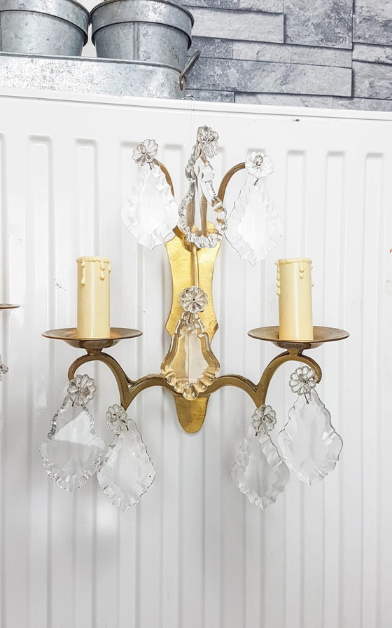 Paar Wandleuchten aus Bronze und Kristall MG – Beleuchtung, Crystal, Klassiek (photo 5 of 11)