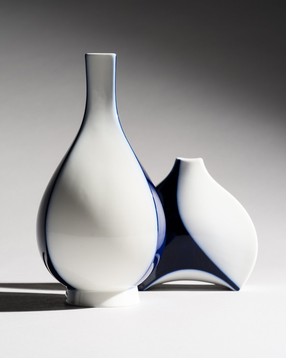 Image 1 of KPM Berlin, design moderniste, duo de vases sélectionnés par Trude Petri et Quillmann, années 1960