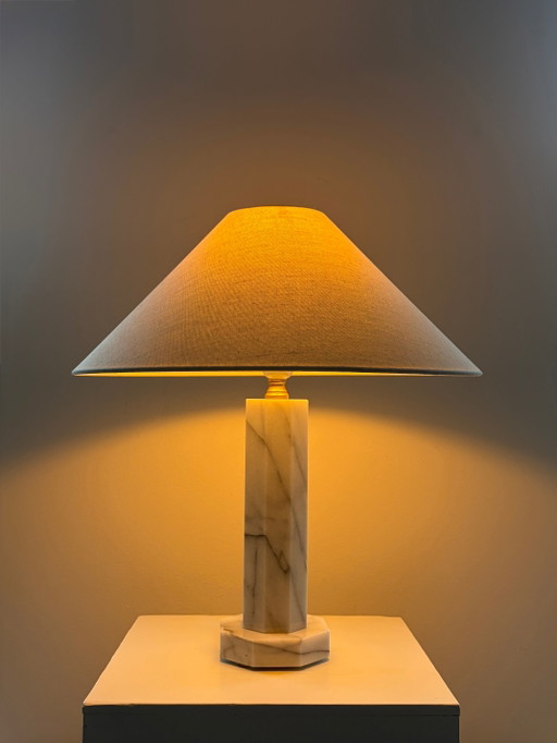Lampada da tavolo vintage con base in marmo