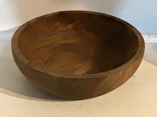 Cuenco grande de madera maciza vintage – Vaciabolsillos – Centro de mesa – 31 cm