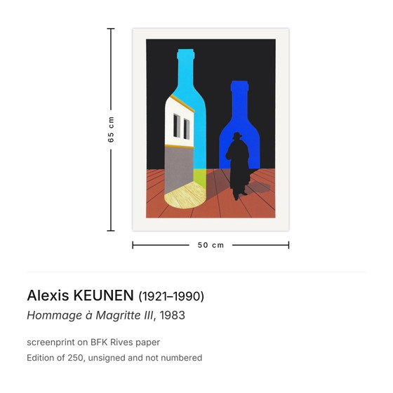 Image 1 of Alexis KEUNEN Hommage à Magritte III Siebdruck 1983