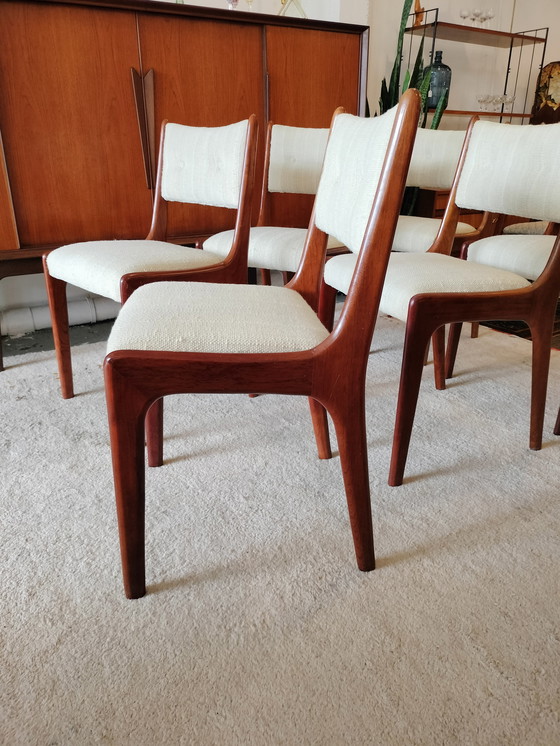 Image 1 of Vintage set of 6 teak Danish dining chairs