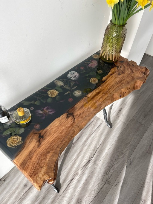 Unique table made of epoxy resin