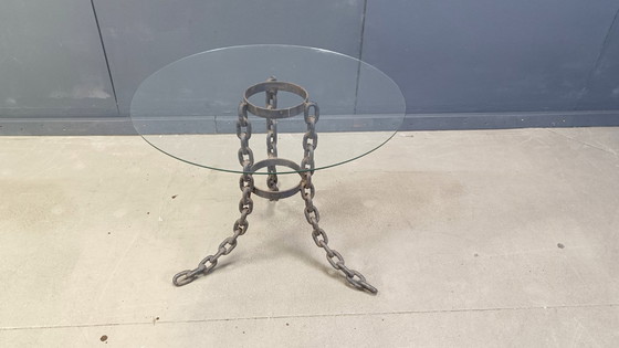 Image 1 of Brutalist chain link coffee table or side table, 1970s 