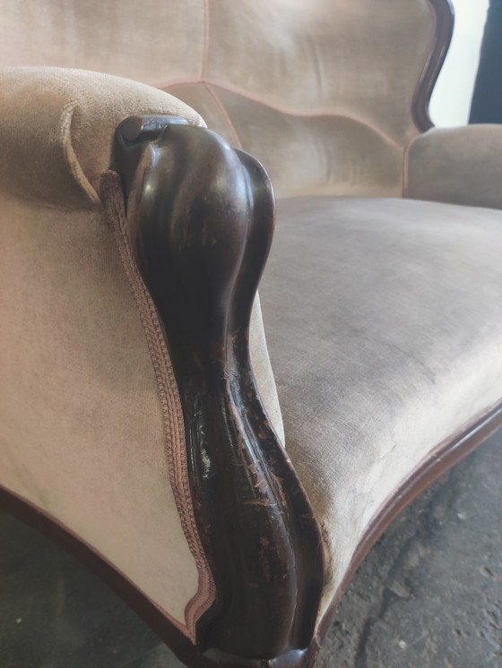 Image 1 of 19th-century mahogany Louis Philippe "butterfly" sofa