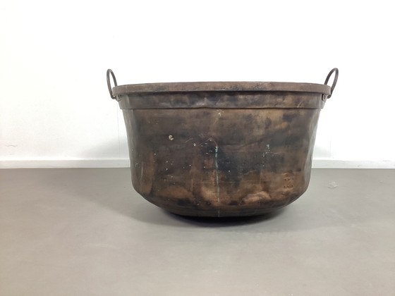 Image 1 of Huge 19th century French copper kettle with levers