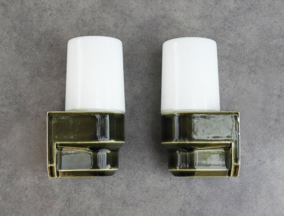 Par de Apliques suecos Mid-Century IFÖ 6081 de porcelana, años 70 – Glass (photo 5 of 8)