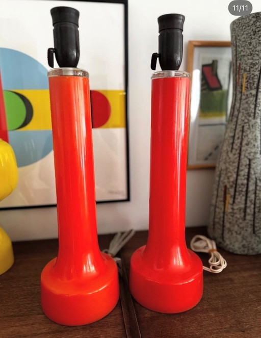 Scandinavian vintage glass table lamps